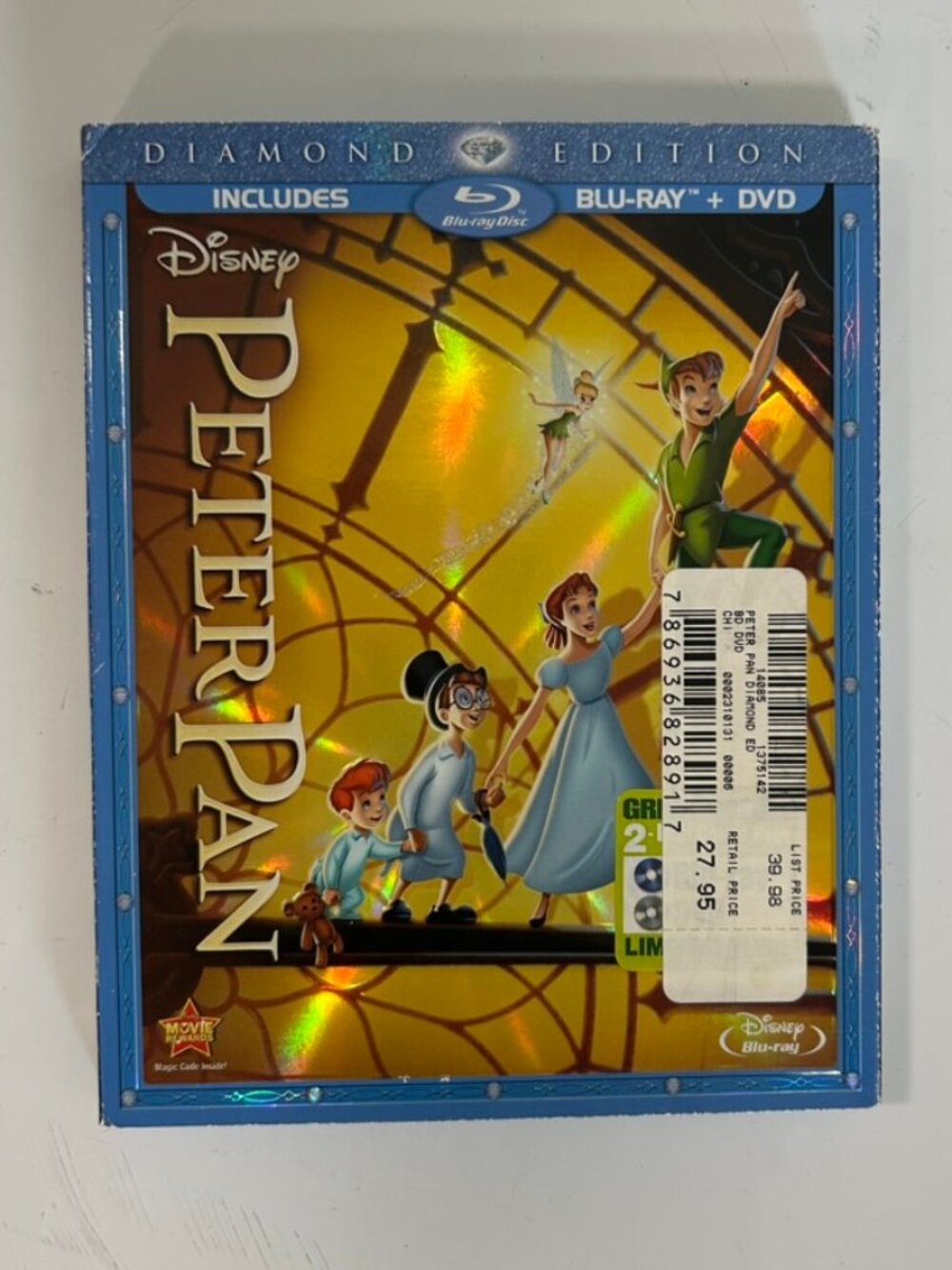 Peter Pan: Diamond Edition (Blu-ray, DVD) With Slipcover EUC